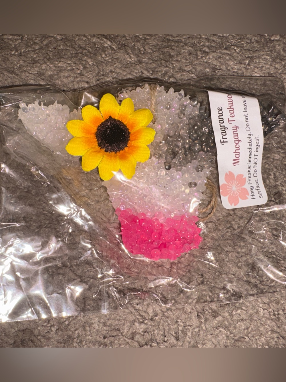 Cow Air Freshie with Pink & Clear Beads